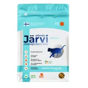 Сухой монопротеиновый корм Jarvi для взрослых кошек для здоровой кожи и красивой шерсти, говядина