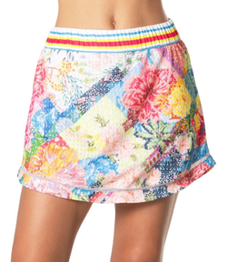 Теннисная юбка Lucky in Love Novelty Print High Waist Flower On Skirt - разноцветный
