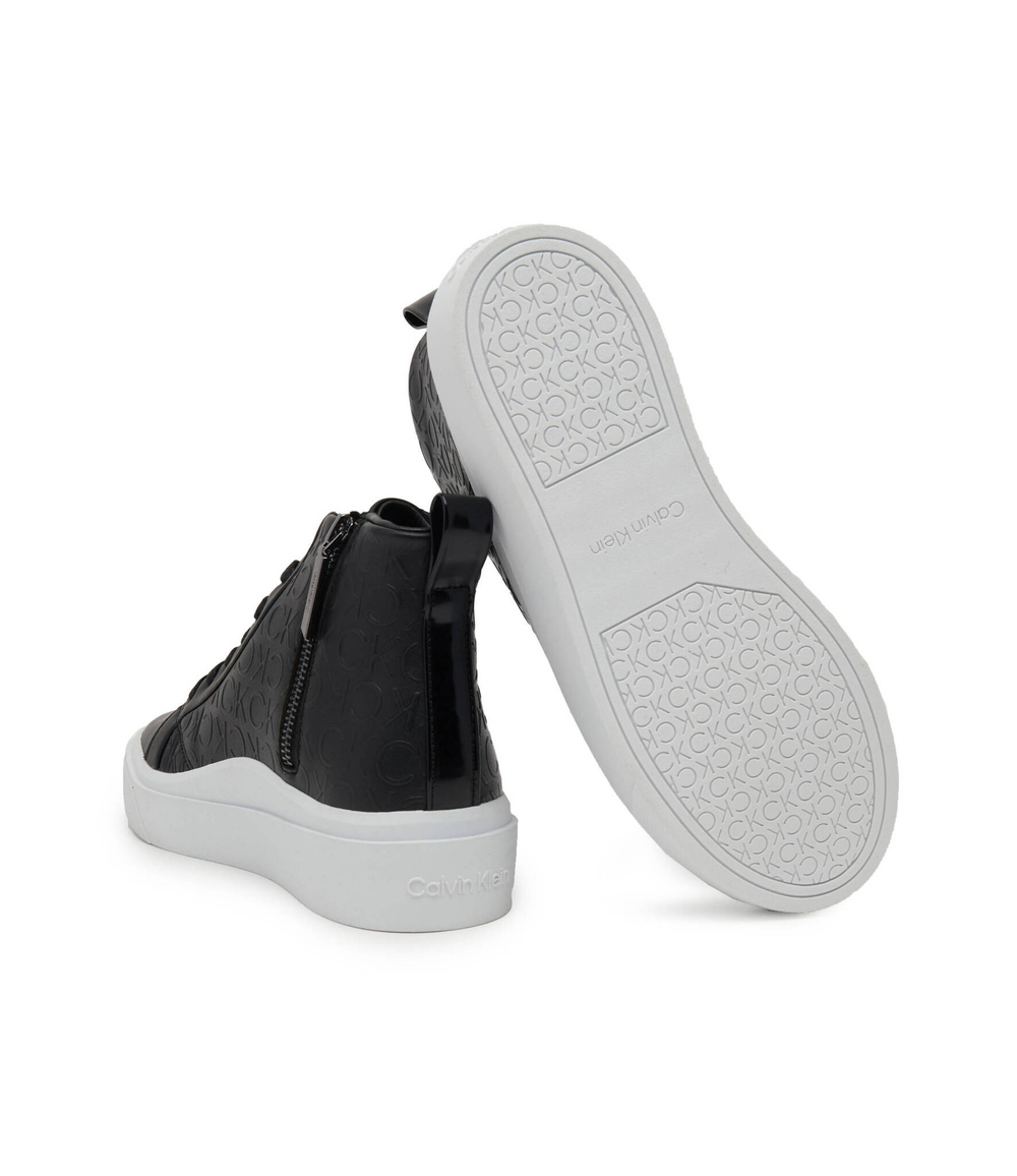 Кожаные кроссовки cupsole wave high top Calvin Klein - черный(HW0HW01330)