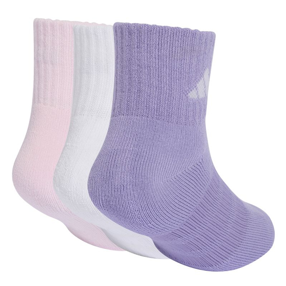 Теннисные носки Adidas Kids Cushioned Ankle 3P - magic lilac/white/clear pink