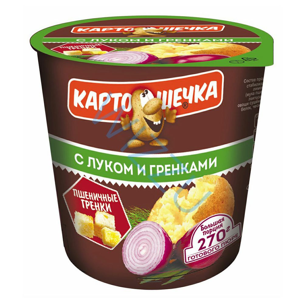 Картофельное пюре с луком и гренками большой обед, 41 г