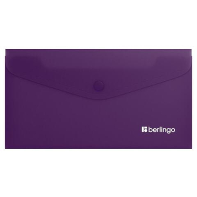 Папка-конверт на кнопке C6 200мкм фиолетовая "Soft Touch" (Berlingo)