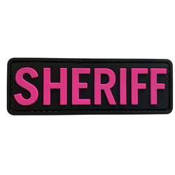 Шеврон Sheriff 7,5х21 см PVC. Чёрный с розовым
