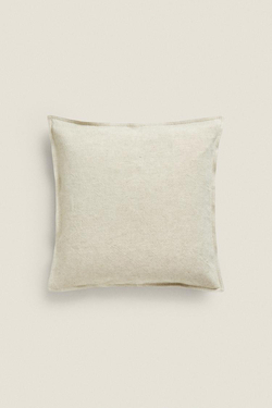 ZARA HOME ЛЬНЯНОЙ ЧЕХОЛ НА ПОДУШКУ, ЭКРЮ