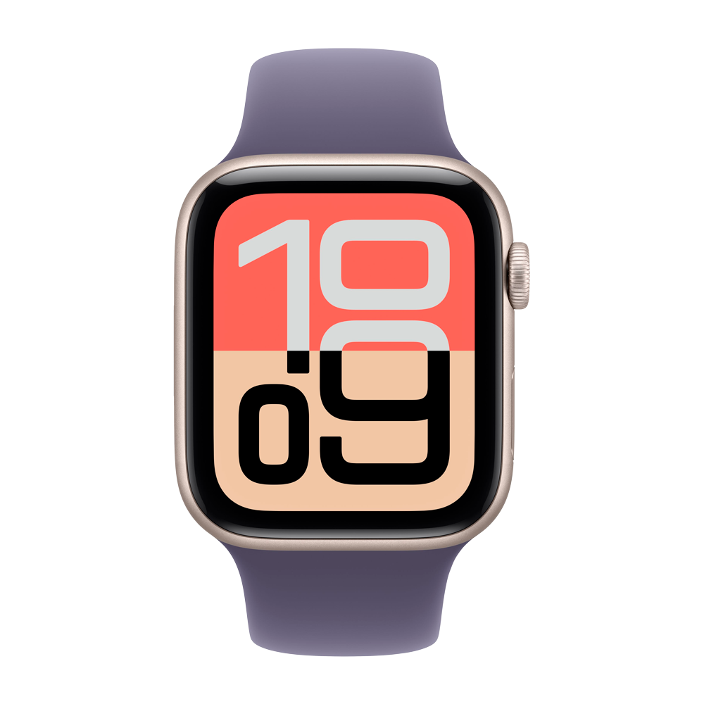 Умные часы Apple Watch SE 3 (2025) GPS, 44mm, Starlight Aluminium Case with Purple Fog Sport Band, S/M