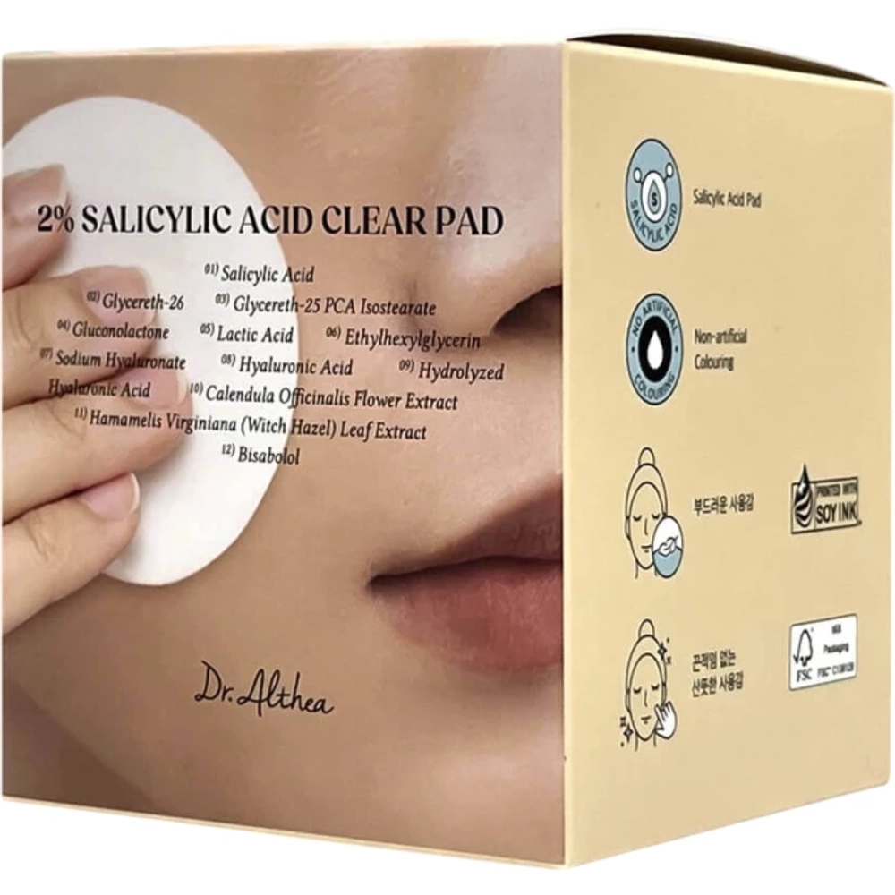 Dr.Althea Тонер-пэды для проблемной кожи с комплексом кислот-2% Salicylic Acid Clear Pad, 170г