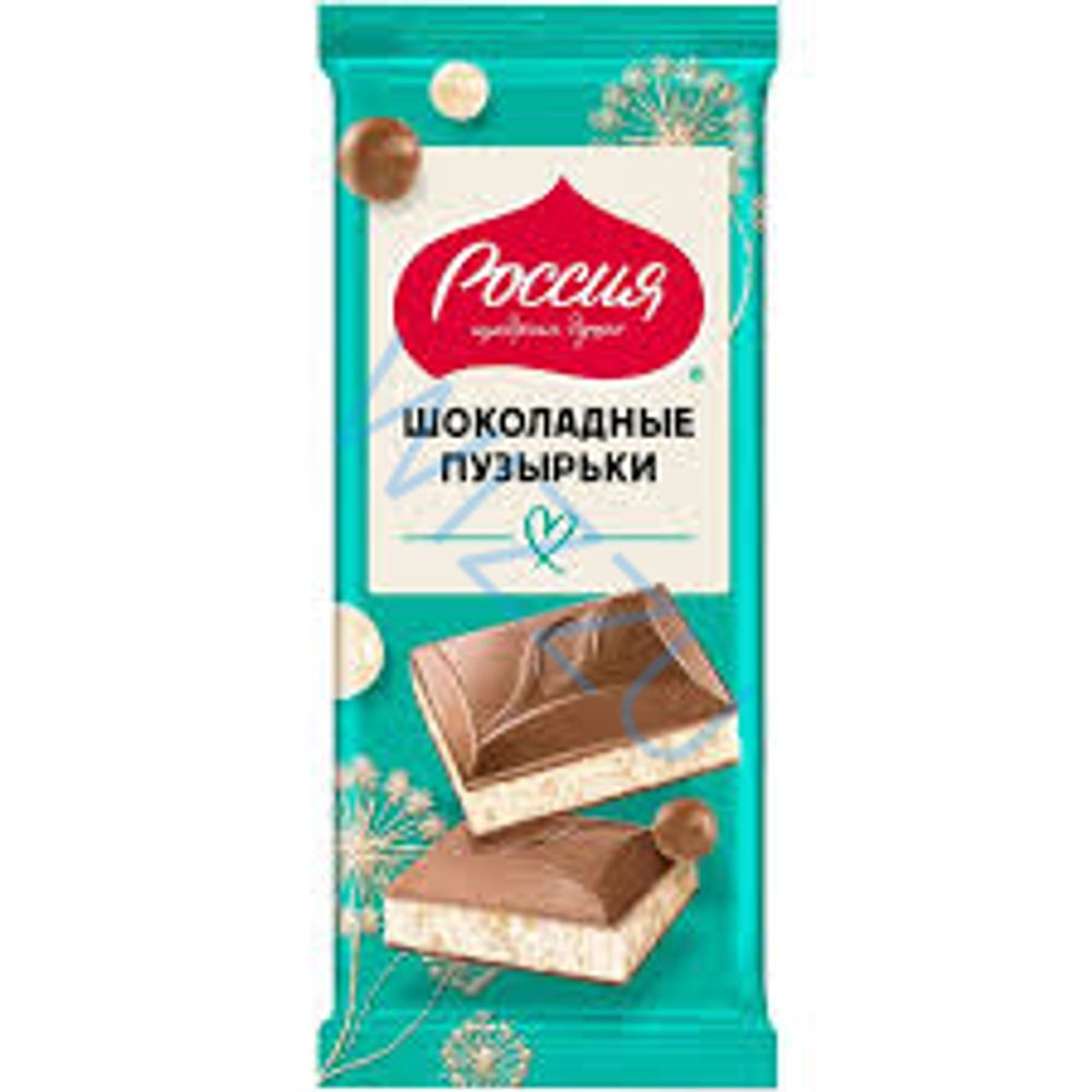 Шоколад Россия Шоколадные пузырьки молочный и белый 70г