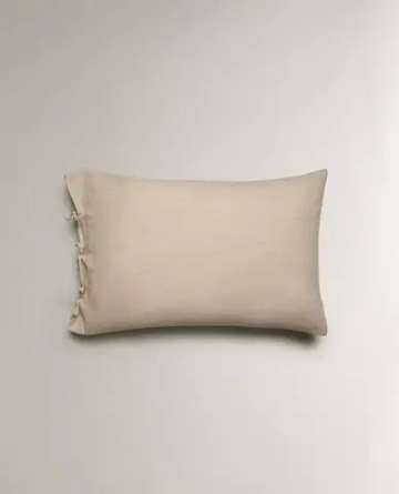 ZARA HOME ДЕТСКАЯ НАВОЛОЧКА С ЦВЕТОЧНОЙ ВЫШИВКОЙ, СВЕТЛО-БЕЖЕВЫЙ