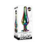 Радужная анальная пробка Rainbow Metal Plug Small - 9,4 см. (Цвет: разноцветный)
