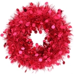 Венок декоративный TINSEL «Изящный блеск» 38 см, Красный