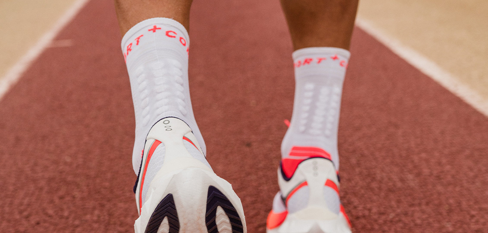 Носки Pro Marathon V2.0 FLUO RED/WHITE