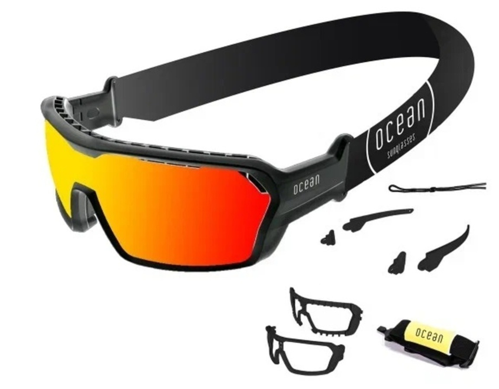 Спортивные очки OCEAN Chameleon Black / Revo Orange Polarized lenses