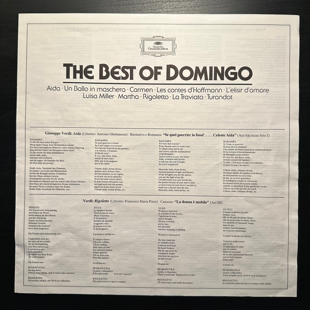 Placido Domingo - The Best Of Domingo (Германия 1982г.)