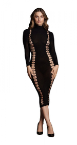 Эффектное длинное платье Carme XI Dress with Turtleneck (Размер: S-M-L) (Цвет: черный)