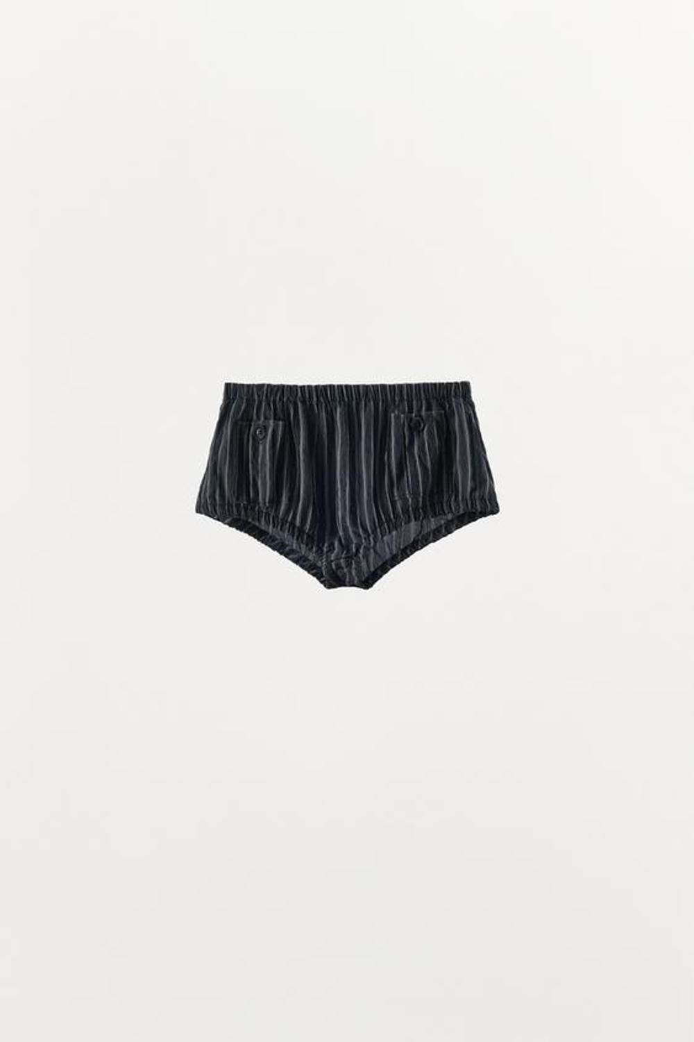 ZARA ШОРТЫ-МИНИ В ПОЛОСКУ С КАРМАНАМИ, ТЕМНО-СИНИЙ/БЕЛЫЙ