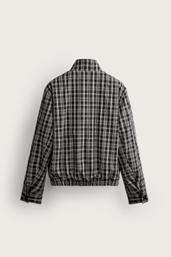 ZARA ДВУСТОРОННЯЯ КУРТКА В КЛЕТКУ, ЧЕРНЫЙ