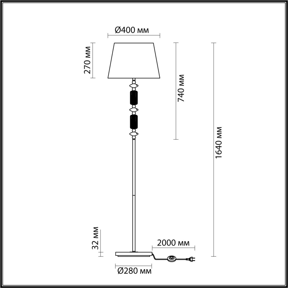 4861/1FA ODL_EX Торшер E27 1*60Вт 220В IP20 CLASSIC