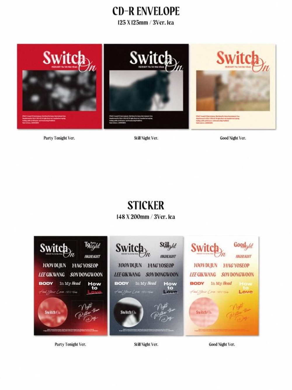 Альбом HIGHLIGHT - SWITCH ON 5th Mini Album 3 Version SET