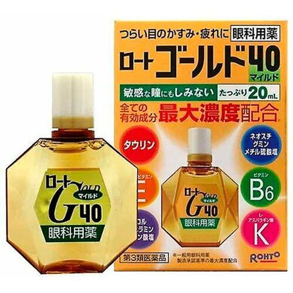 Капли для глаз возрастные Rohto Gold 40 Mild