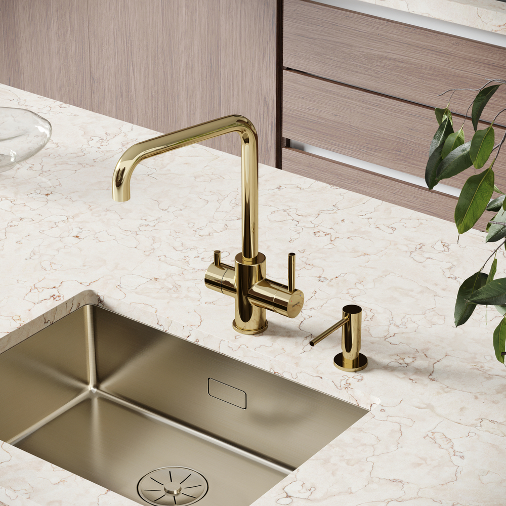 Смеситель для кухни Sancos Vela с краном для фильтра, полированное золото, SC4013ZG, арт. SC4013ZG