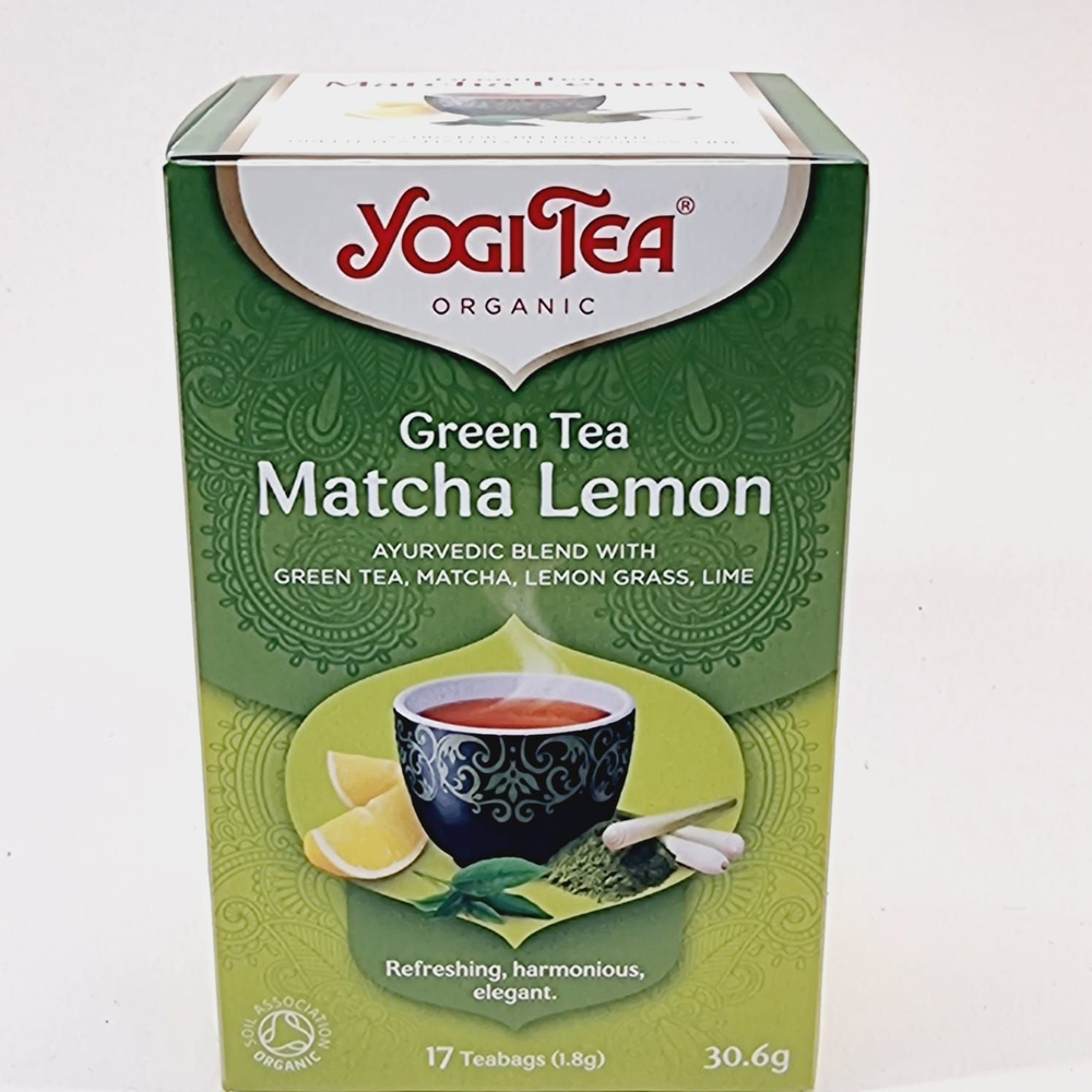 Чай зеленый Yogi Tea "Matcha Lemon" аювердическая смесь с лимоном 17 пакетиков 30.6 г (из Финляндии)