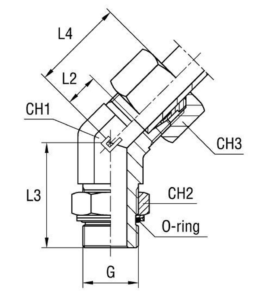 Штуцер FRG45 DS14 BSP1/2" (в сборе)