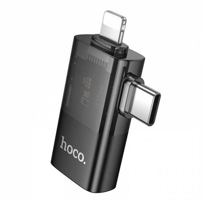 OTG Переходник Hoco UA36E iP штекер/C штекер на USB гнездо OTG 2-в-1 адаптер