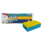 Губки для посуды 10 шт 8*5*2,5см поролон 16кг/м3, фибра 400г/м2 AZUR