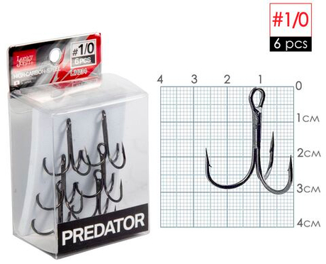 Крючки-тройники LUCKY JOHN Predator LJH234 №1/0, 6 шт