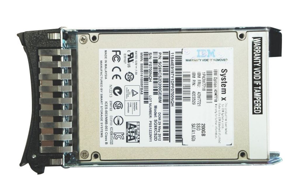 Жесткий диск IBM 200GB SATA 2.5in MLC HS SSD 43W7718