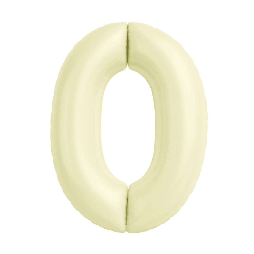 A Шар (40''/102 см) Цифра, 0 Slim, Пыльный лайм, 1 шт. в уп. (БГ-60)