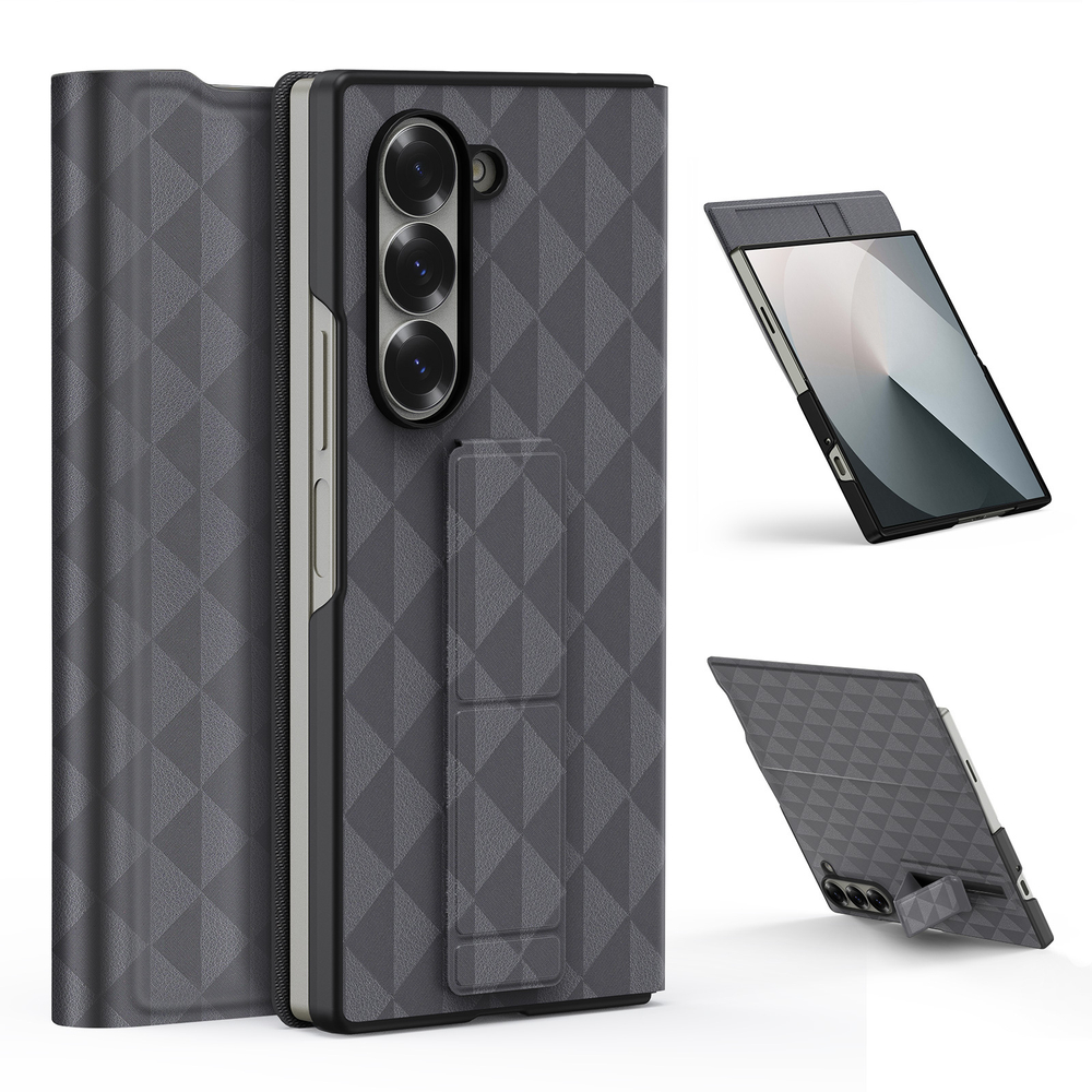 Складной чехол от Dux Ducis серого цвета с встроенной подставкой для смартфона Samsung Galaxy Z Fold 6, серия Fitt Series Case