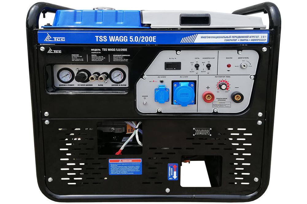 Сварочный бензогенератор с компрессором TSS WAGG 5.0/200E - 3 в 1