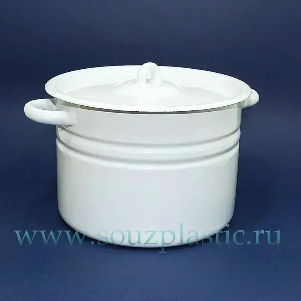 Кастрюля эмал 8,0л цил б/рис С41620 С41620.П (Новокузнецкая эмаль)