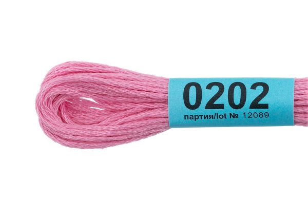 Мулине Gamma 100% хлопок, цв.0202 розовый, 24 мотка по 8 метров