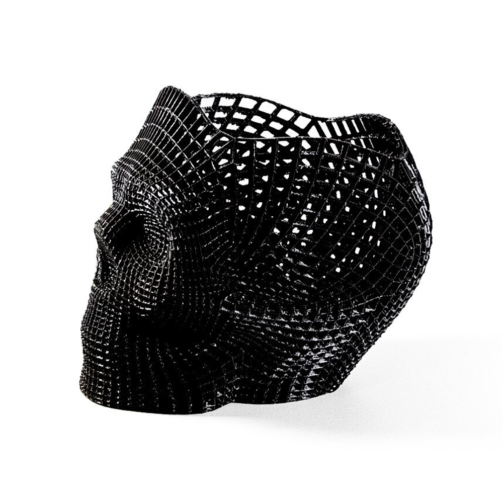 Подставка для карандашей, конфетница, череп-сетка, 3D печать, черная