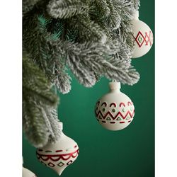 Набор ёлочных украшений с подсветкой Festive embroidery из коллекции New Year Essential, 4 шт.