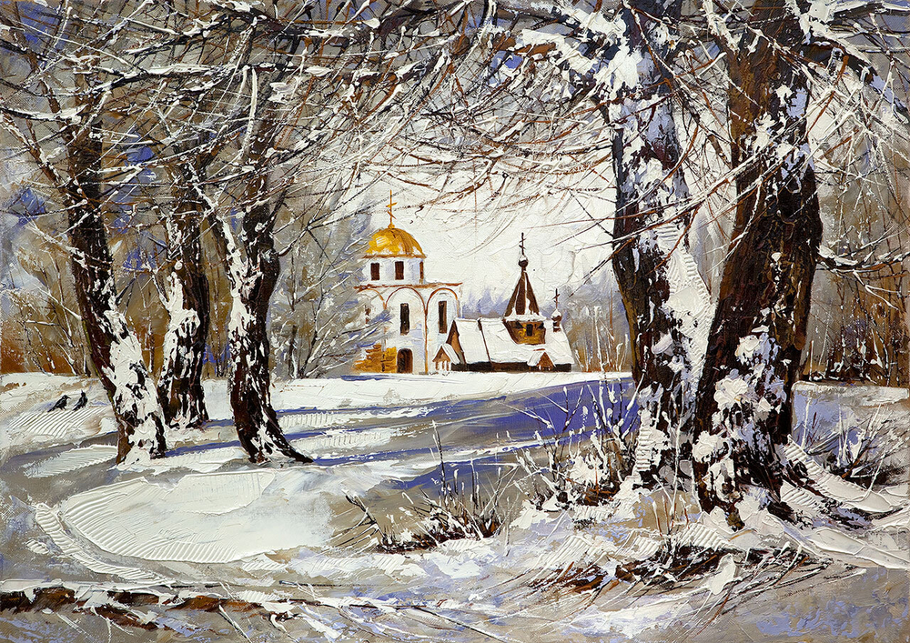 "Воскресное утро"-1855 канва с рисунком