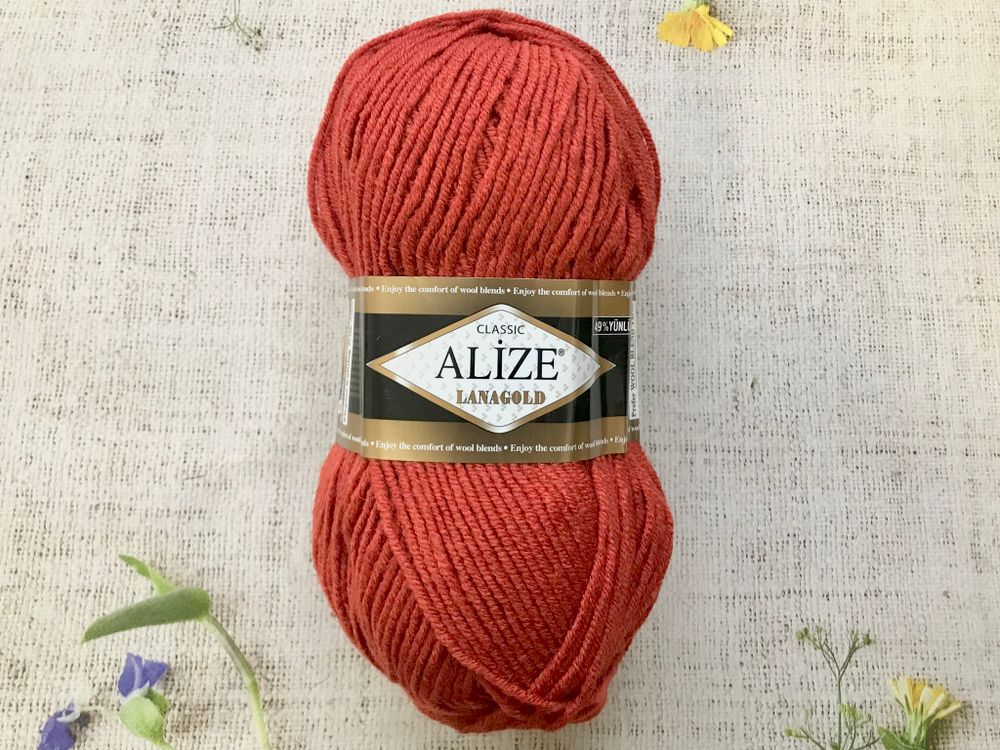 Пряжа ALIZE "Lana Gold Classic". 36 терракот