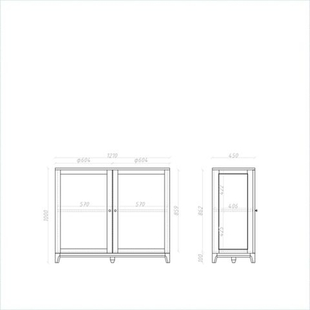 Низкая витрина Case CS160/2D