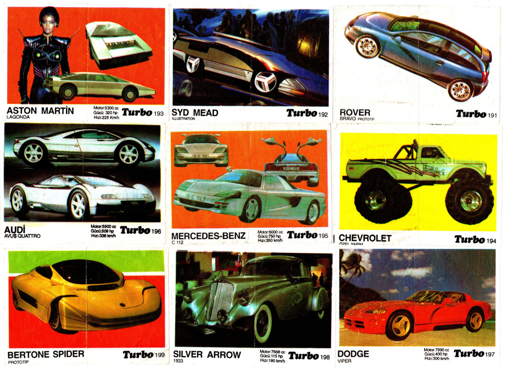 Вкладыши от жвачки Turbo Black - Турбо черные 70 штук без повторов. Серия 191 - 260. Полная серия