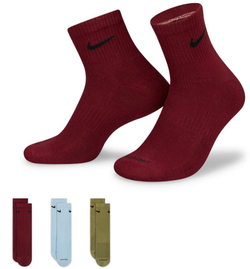 Теннисные носки Nike Everyday Plus Cushioned Training Ankle Socks 3P - разноцветный