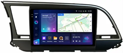 Магнитола для Hyundai Elantra 6 2016-2018 (без штатной КЗВ, рамка тип 1) - Teyes CC3-2K монитор 9.5" 2K QLED на Android 10, Быстрая, CarPlay, 4G SIM-слот
