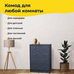 Комод, 90х30х62, Раст, для одежды и игрушек, с 4-мя ящиками, для прихожей, серый, массив дерева, IKEA
