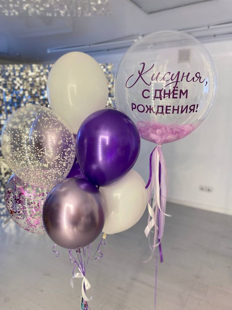 Воздушные шары шарик с перьями №66