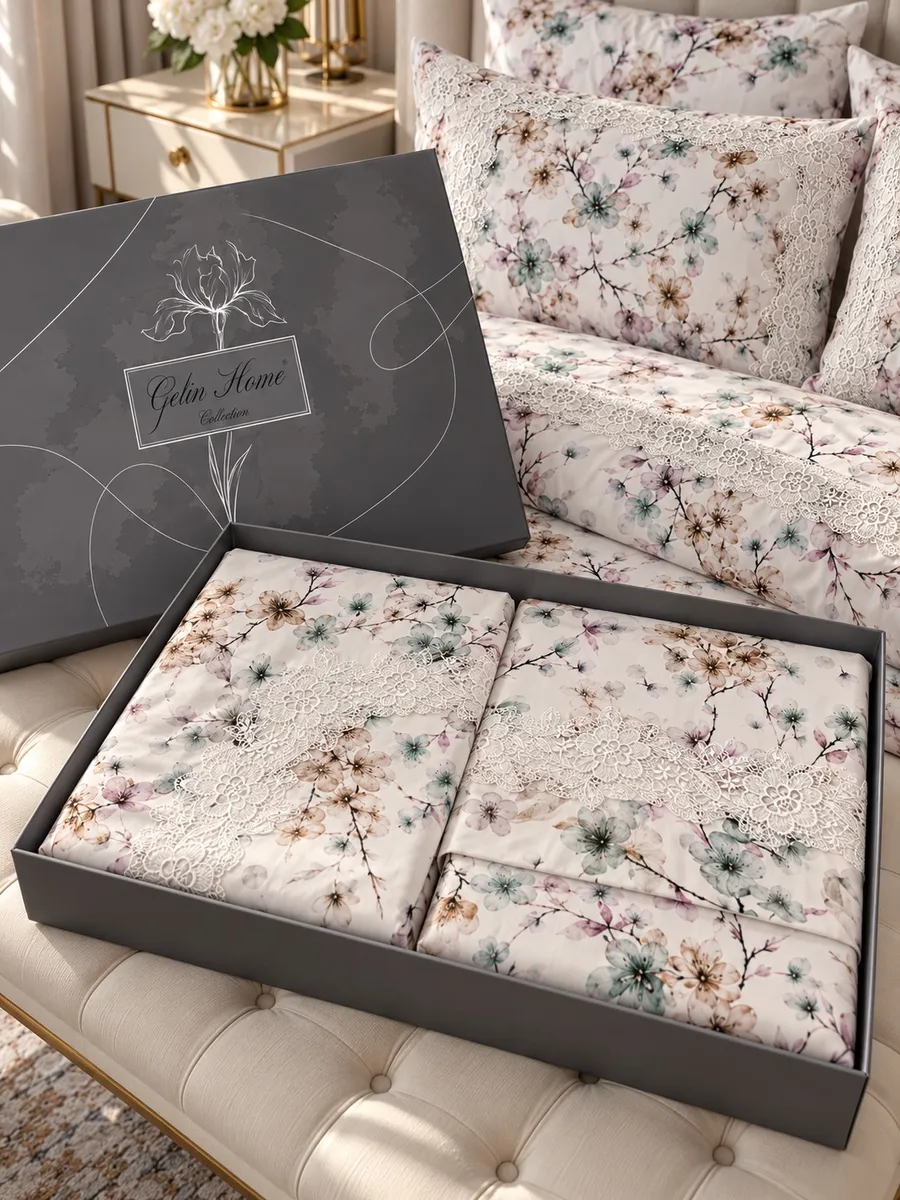 Gelin Home КПБ 6 пр. ZENAN зелёный цвет пододеяльник 200*220, простынь 240*260, наволочки 50*70 2шт, декоративные наволочки 50*70 2шт GLNN545 — фото 9