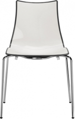 Стул пластиковый Scab Design Zebra Bicolore 4 legs, хром, белый, антрацит