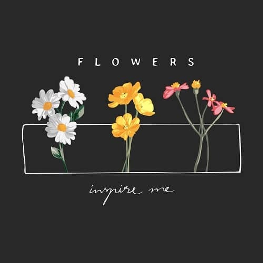 принт с цветами Flowers inspire me