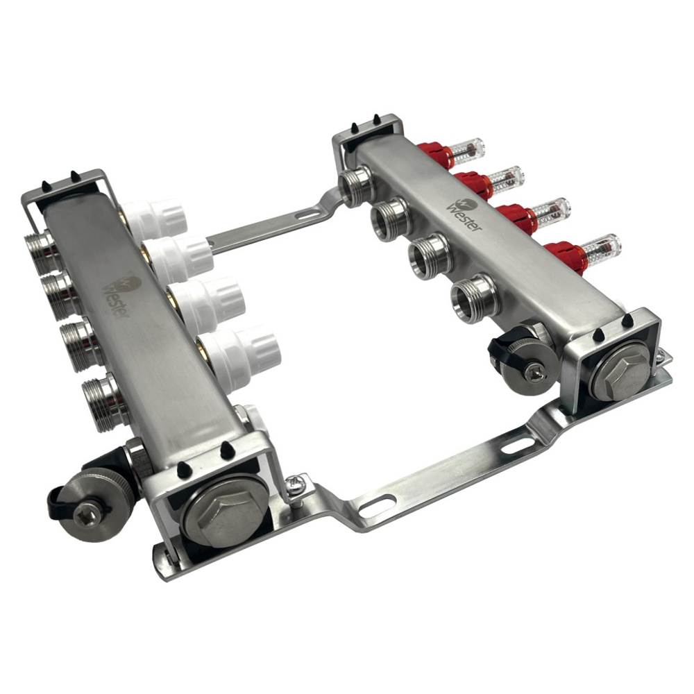 Коллектор с расходамерами 1"-3/4" - 4 вых. Wester MUFS