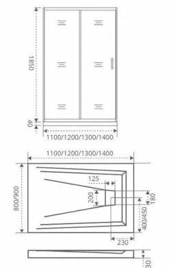 Душевая дверь в нишу Bas Infinity WTW-110-G-CH 110*185 без поддона